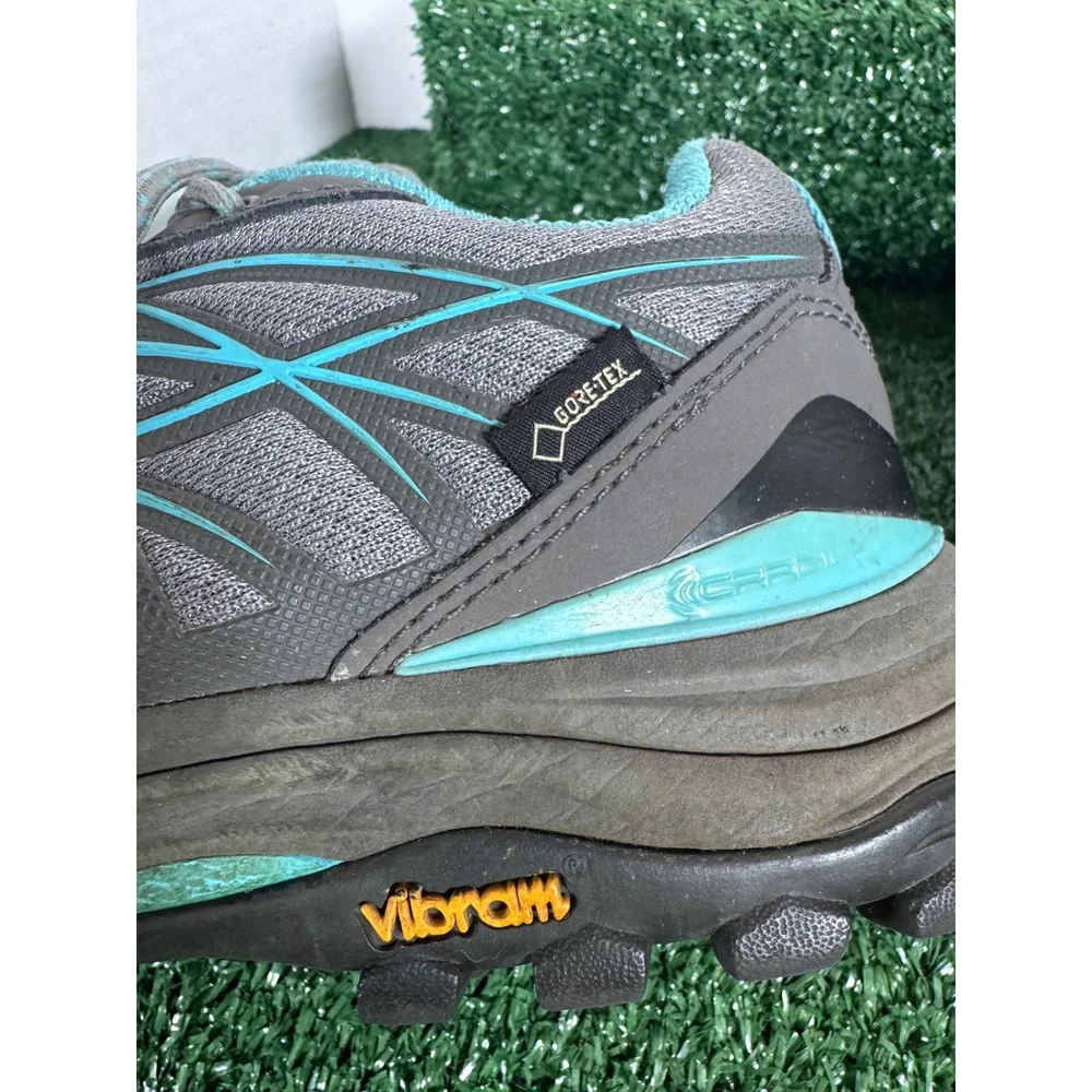 The North Face Hedgehog Gore Tex Women's Hiking Shoes Gray‎ Blue Vibram Size 9